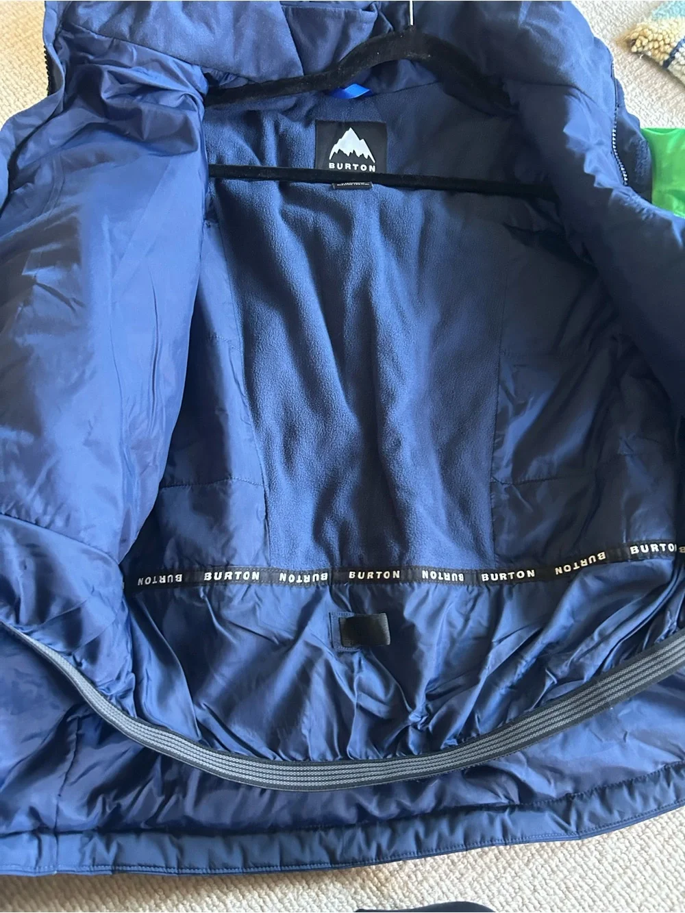 Burton Kids Colorblock Puffer Jacket in Navy, Green & Blue